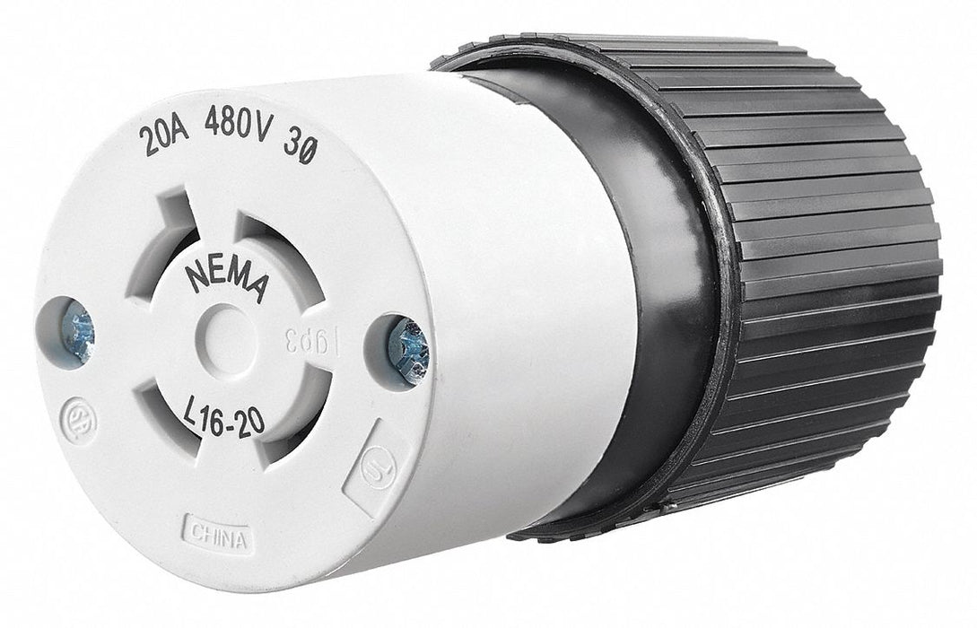 Locking Connector Black/White 480VAC
