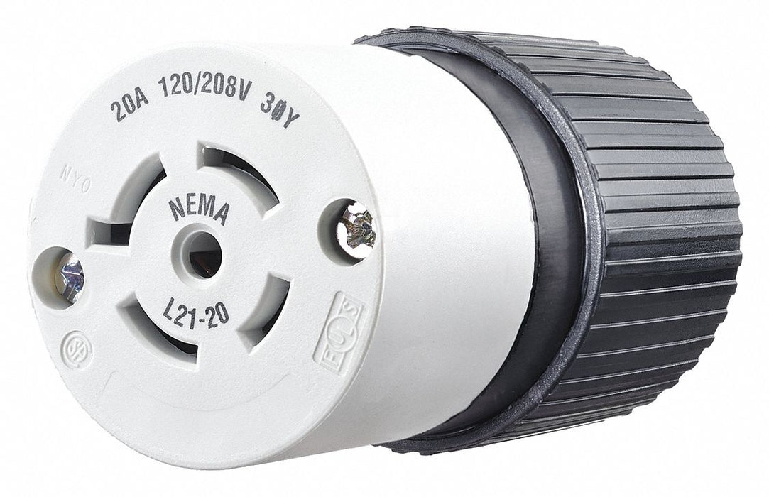 Locking Connector Black/White 120/208VAC