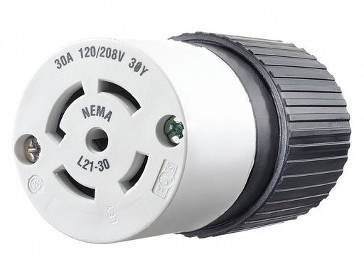 Locking Connector Black/White 120/208VAC