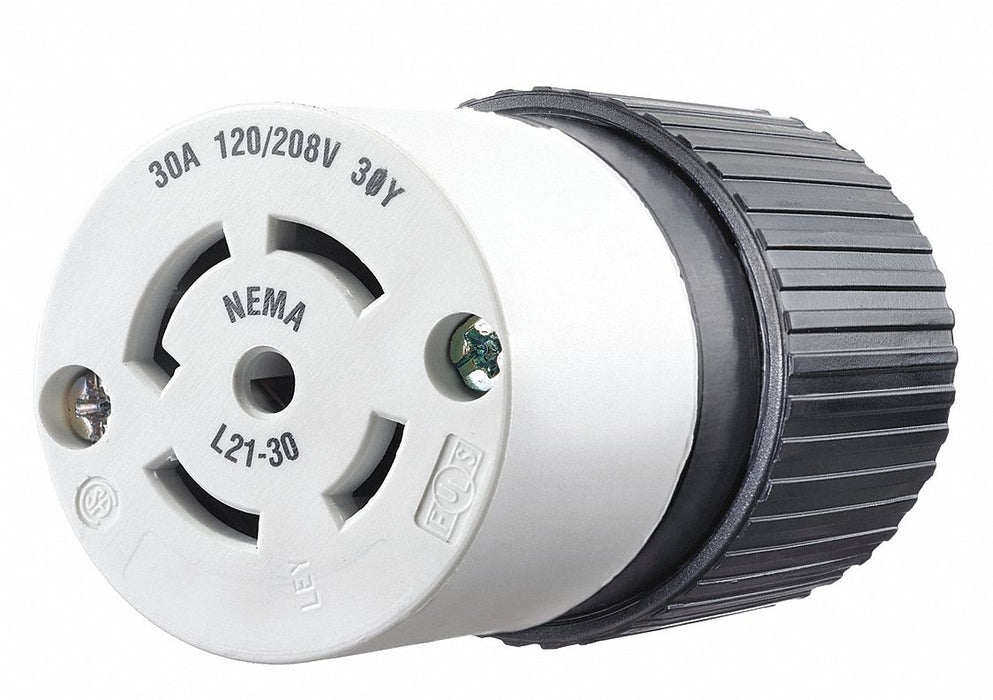 Locking Connector Black/White 120/208VAC