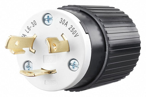 Locking Plug Black/Wht 250VAC 2.0 HP 30A