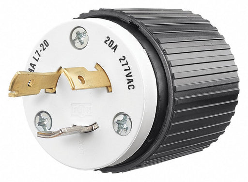 Locking Plug Black/Wht 277VAC 2.0 HP 20A