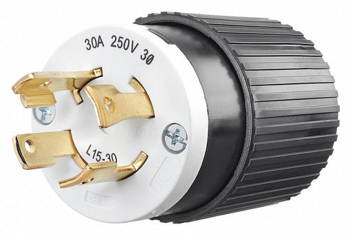 Locking Plug Black/Wht 250VAC 3.0 HP 30A