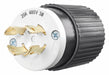 Locking Plug Black/Wht 480VAC 5.0 HP 20A