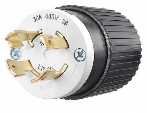 Locking Plug Black/White 480VAC 10.0 HP