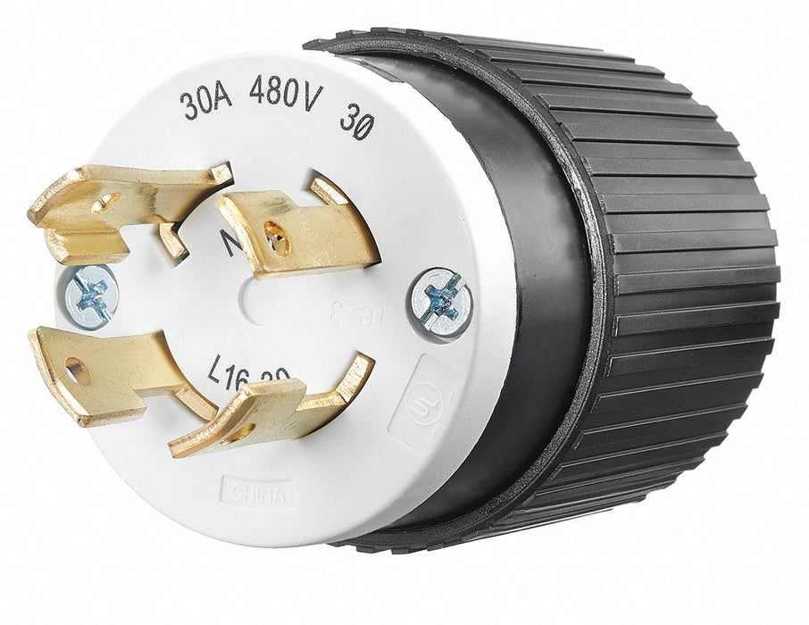 Locking Plug Black/White 480VAC 10.0 HP