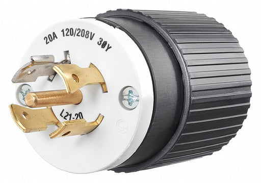 Locking Plug Blk/White 120/208VAC 2.0 HP