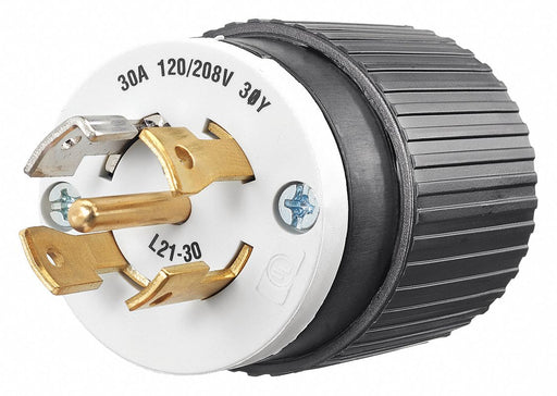 Locking Plug Black/Wht 120/208VAC 3.0 HP