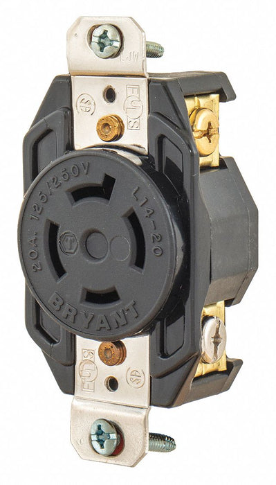Locking Receptacle Black 125/250VAC 20A