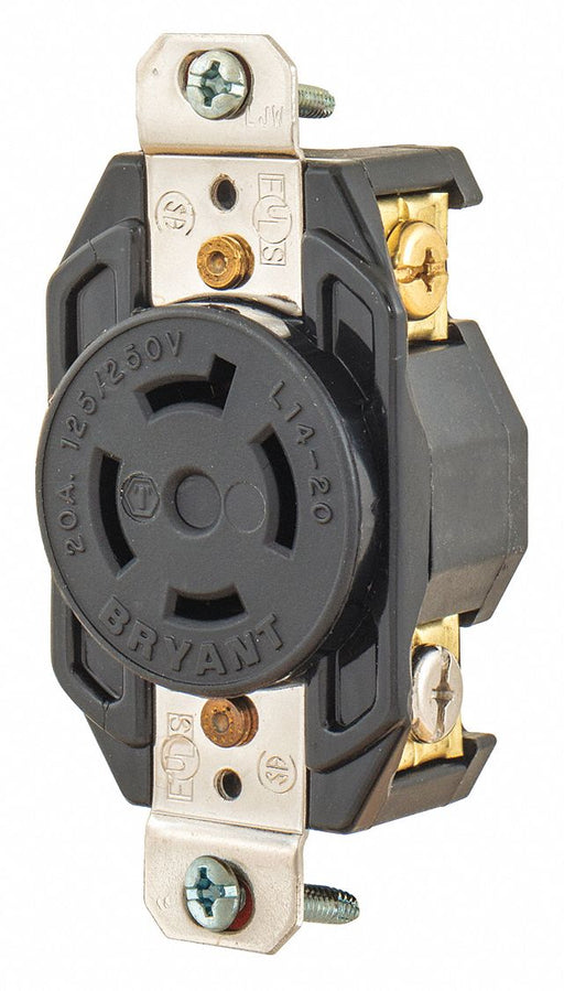 Locking Receptacle Black 125/250VAC 20A