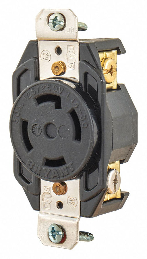 Locking Receptacle Black 125/250VAC 30A