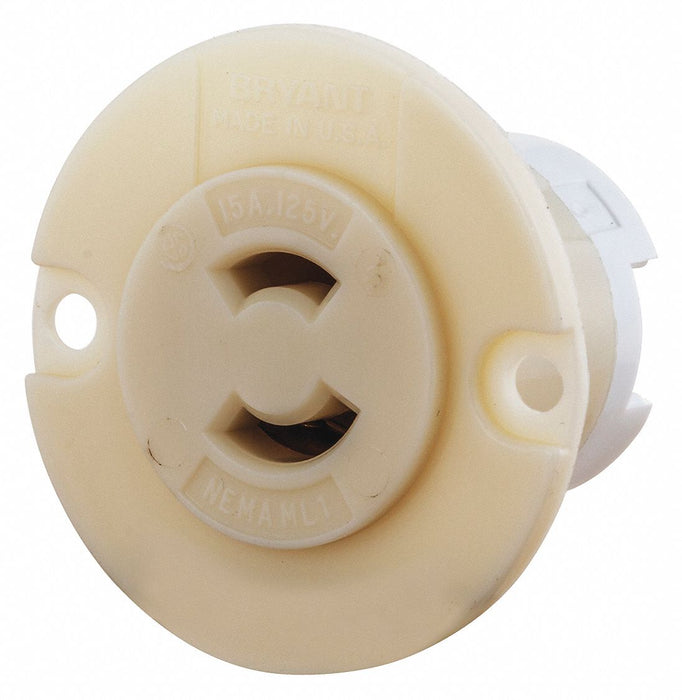 Locking Flanged Receptacle 125VAC Nylon