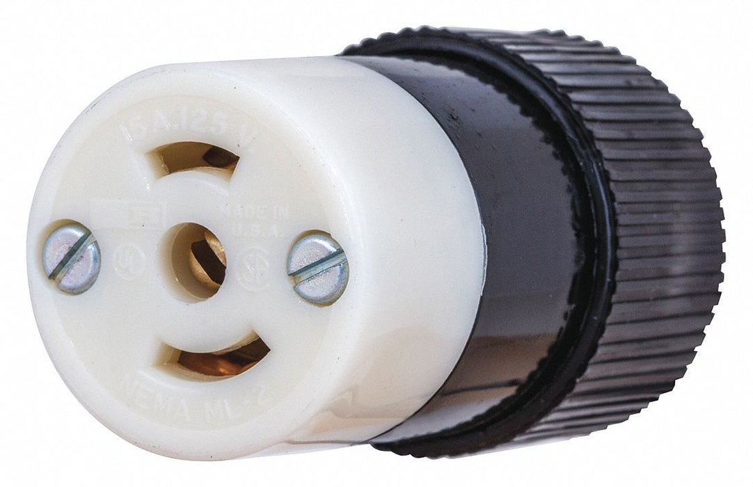 Locking Connector 125VAC Black/White