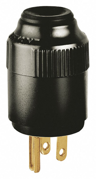 Straight Blade Plug Black 0.5 HP 125VAC