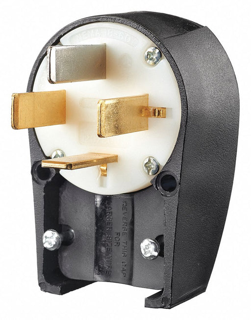 Angle Straight Blade Plug Black/White