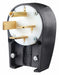 Straight Blade Plug Black/White 250VAC