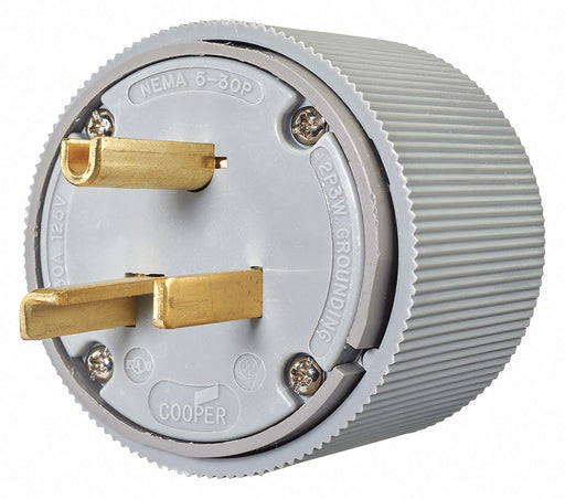 Straight Blade Plug Gray 2.0 HP 125VAC