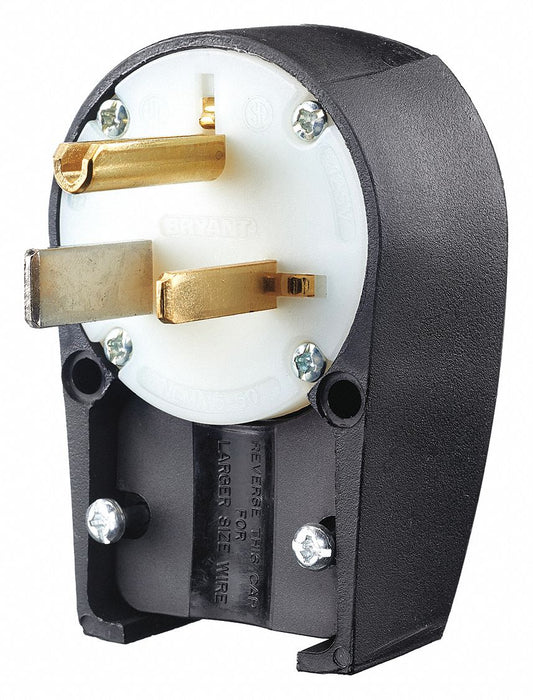 Angle Straight Blade Plug Blk/Wht 2.0 HP