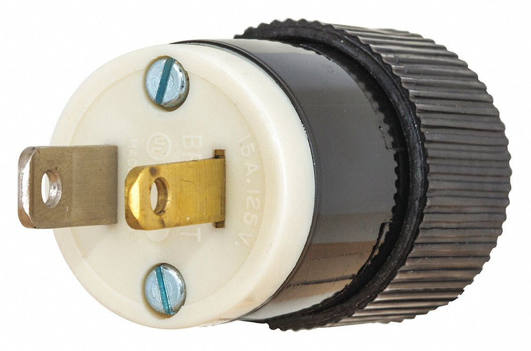 Blade Plug Black/White 0.5 HP 125VAC