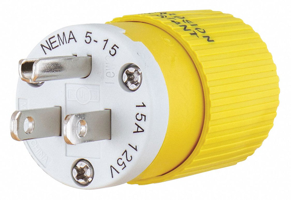 Straight Blade Plug Yellow/White 0.5 HP