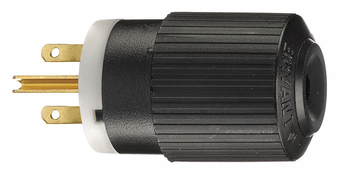 Blade Plug Black/White 2.0 HP 250VAC