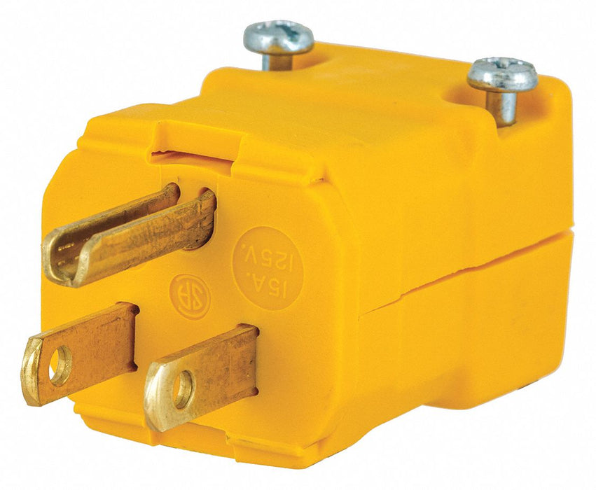 Straight Blade Plug Yellow 0.5 HP 125VAC