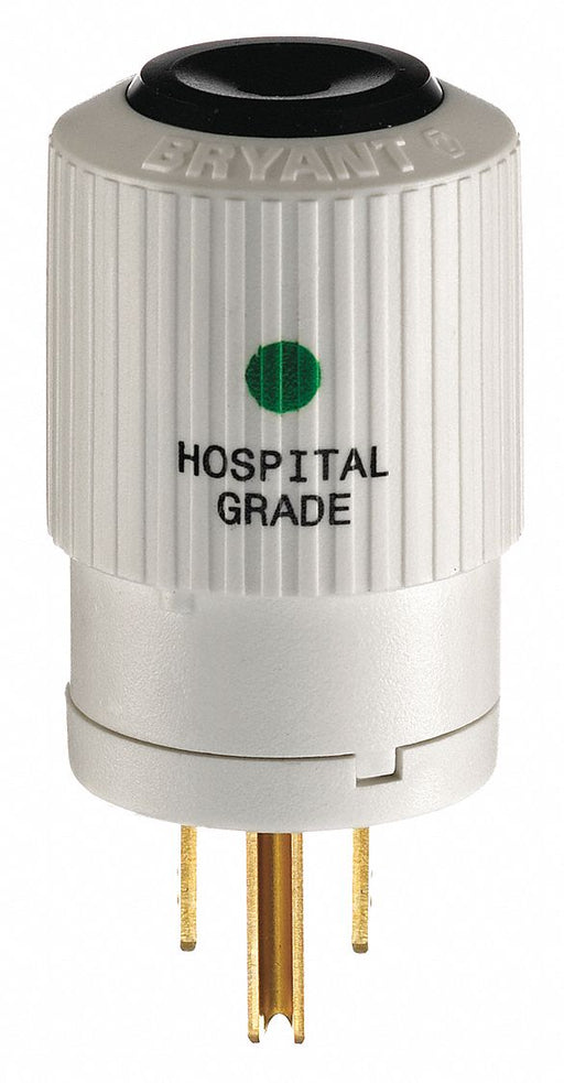 Straight Blade Plug White 0.5 HP 125VAC