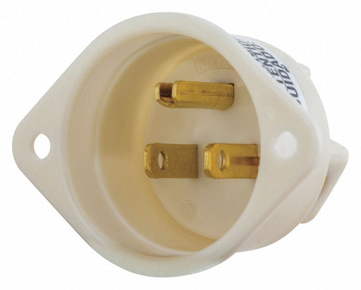 Flanged Inlet White 15 A Oval 5-15P