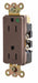 Receptacle Brown Nylon 0.5 HP 2 Poles