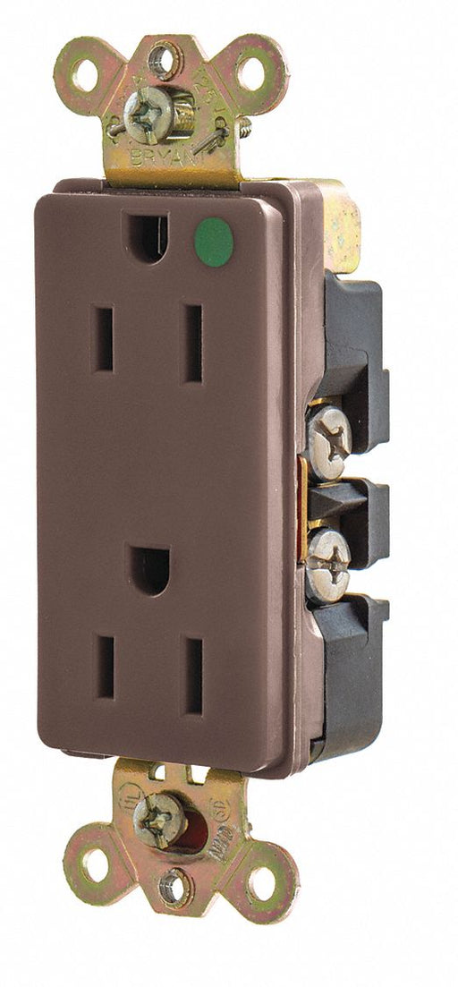 Receptacle Brown Nylon 0.5 HP 2 Poles