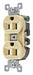 Receptacle Ivory 15A Nylon 0.5HP 2 Poles