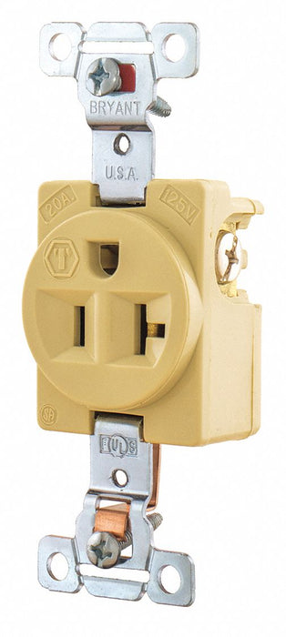 Receptacle Ivory Nylon 1.0 HP 2 Poles