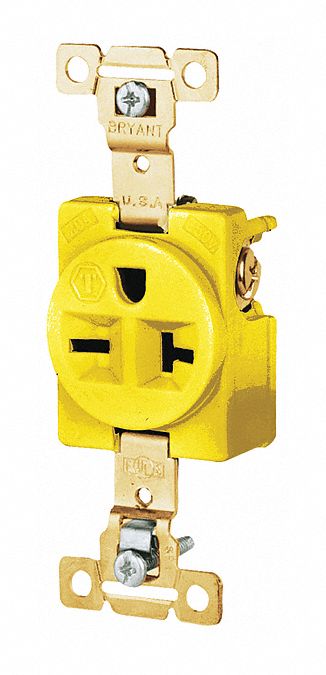 Receptacle Yellow Nylon Mounting Flush
