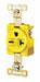 Receptacle Yellow Nylon Mounting Flush