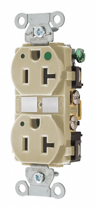 Receptacle Ivory 1.0 HP Mounting Flush