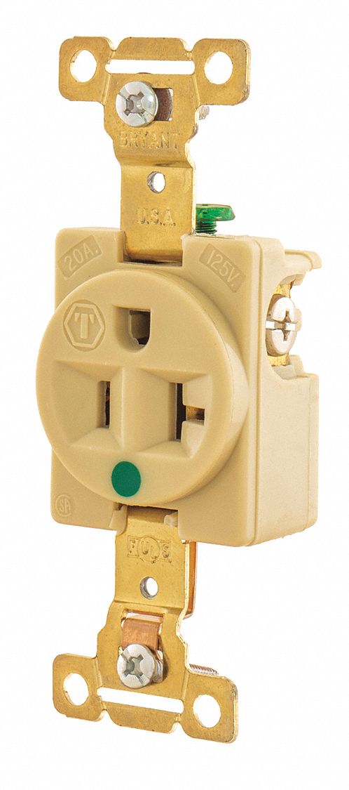 Receptacle Ivory 20A Nylon 1.0 HP
