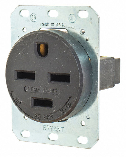 Receptacle Black 30A 3.0 HP 3 Poles