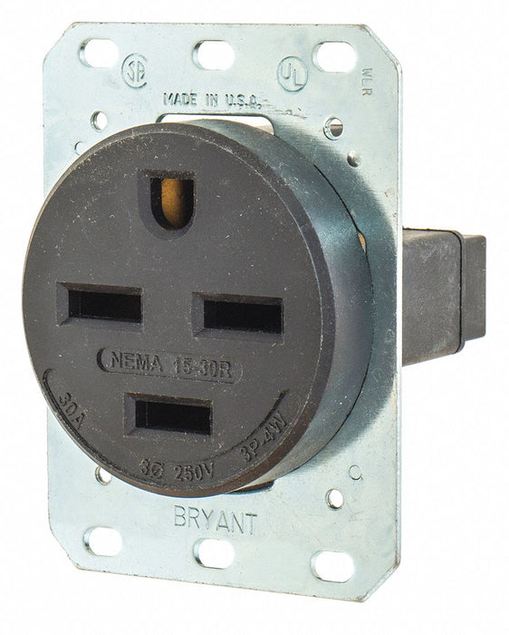 Receptacle Black 30A 3.0 HP 3 Poles
