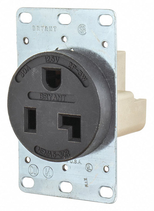 Receptacle Black 30A 2.0 HP 3 Wires