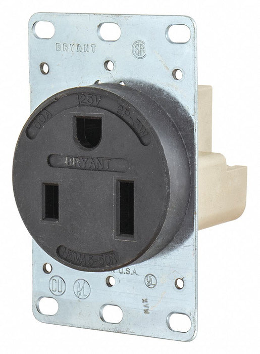 Receptacle Black 50A 2.0 HP 2 Poles