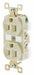 Receptacle Ivory Nylon 0.5 HP 2 Poles