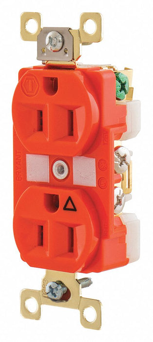 Receptacle Orange Nylon 0.5 HP 2 Poles