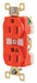 Receptacle Orange Nylon 0.5 HP 2 Poles