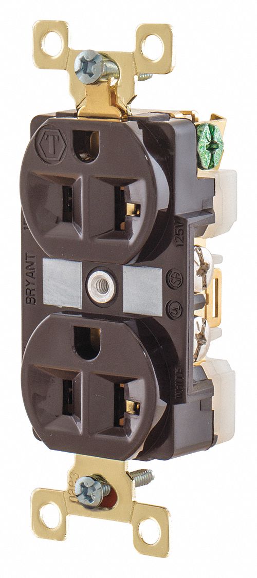 Receptacle Brown Nylon 1.0 HP 2 Poles