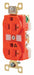 Receptacle Orange Nylon 1.0 HP 2 Poles