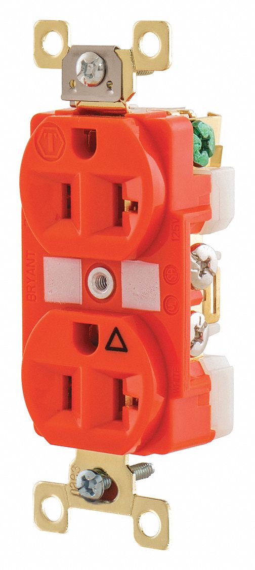 Receptacle Orange Nylon 1.0 HP 2 Poles