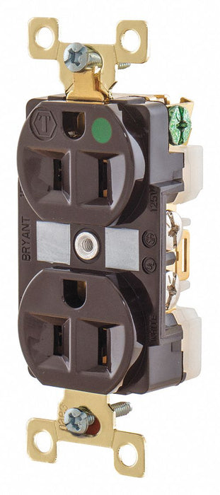 Receptacle Brwn 15A Nylon 0.5 HP 3 Wires