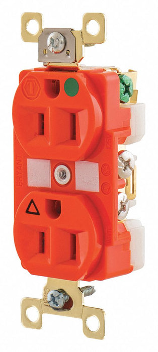 Receptacle Orange 15A 0.5 HP 2 Poles