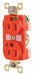 Receptacle Orange 15A 0.5 HP 2 Poles