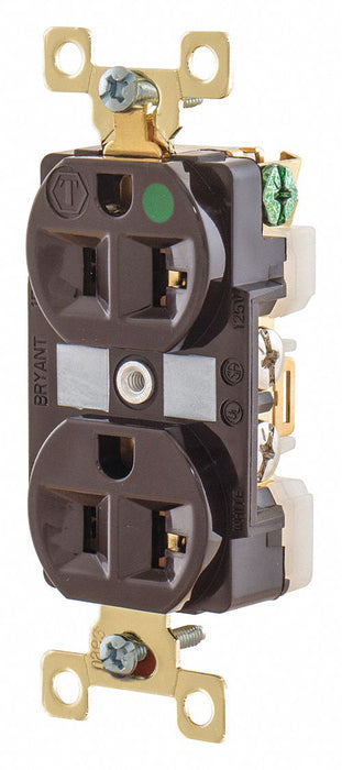 Receptacle Brwn 20A Nylon 1.0 HP 2 Poles